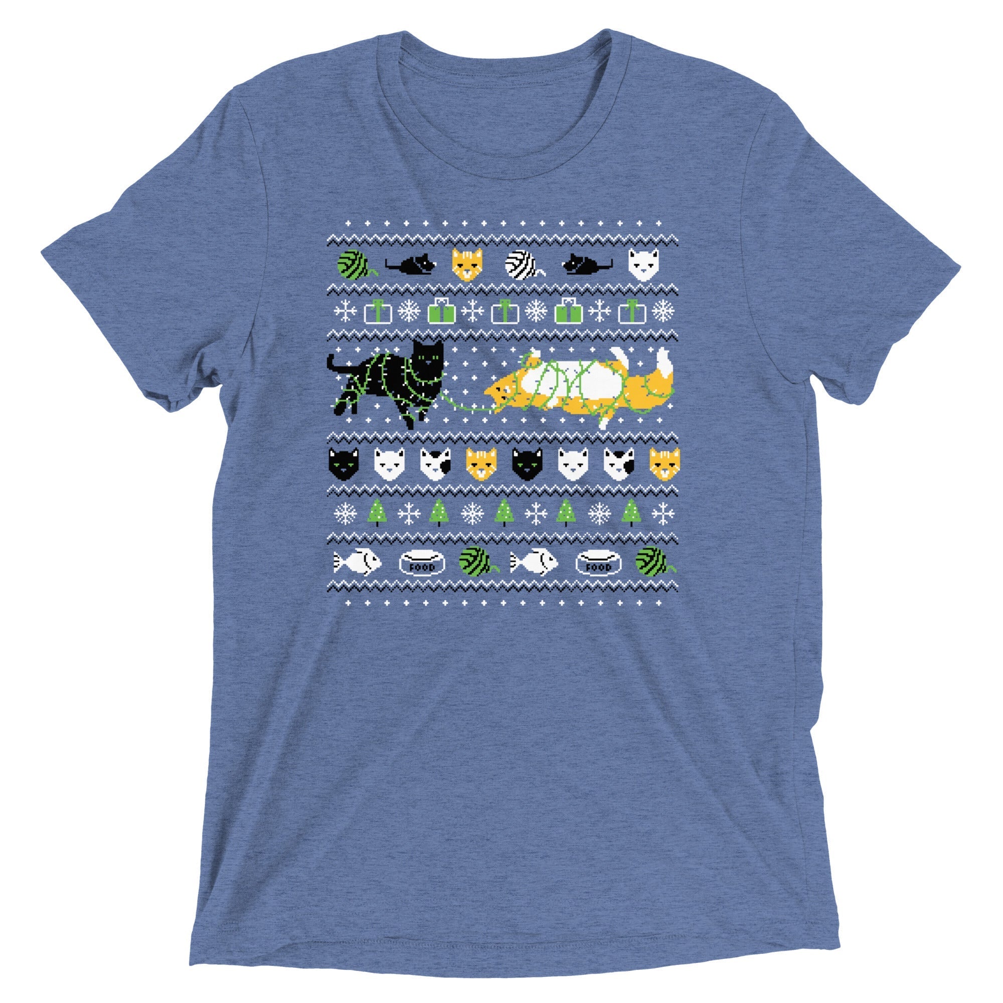 Ugly Cat Sweater Men's Tri-Blend - Adult & Kids T-Shirts, Sweatshirts & Hoodies apparel design preview 1