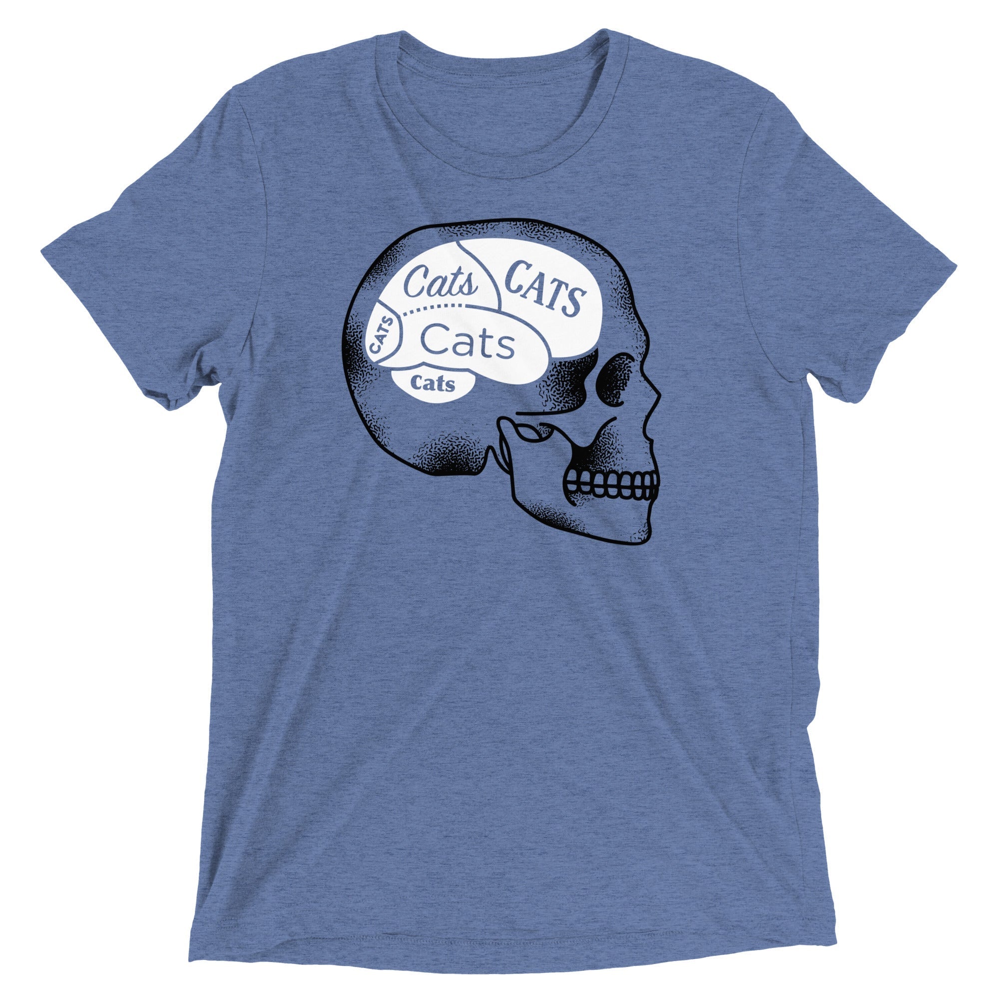 Cats On The Brain Men's Tri-Blend - Adult & Kids T-Shirts, Sweatshirts & Hoodies apparel design preview 1