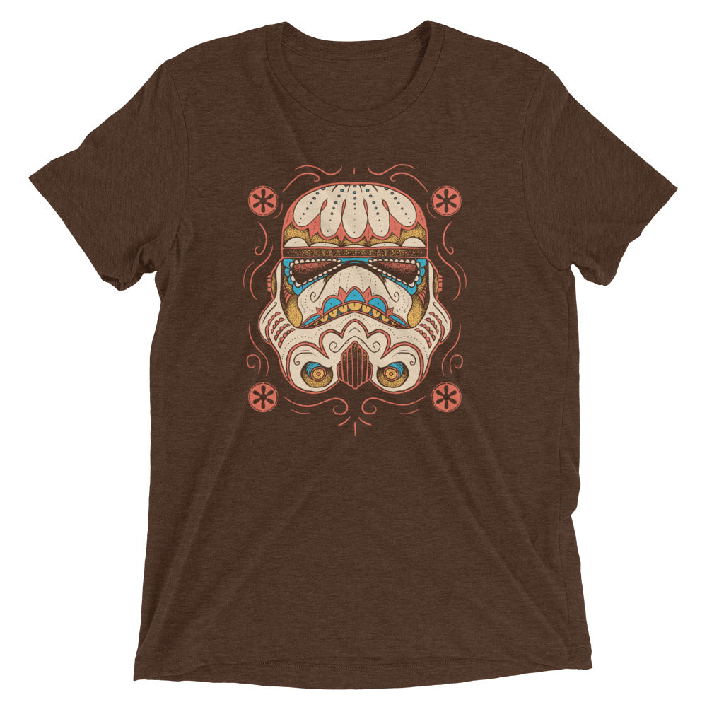 Sugar Skull Trooper Men's Tri-Blend - Adult & Kids T-Shirts, Sweatshirts & Hoodies apparel design preview 1