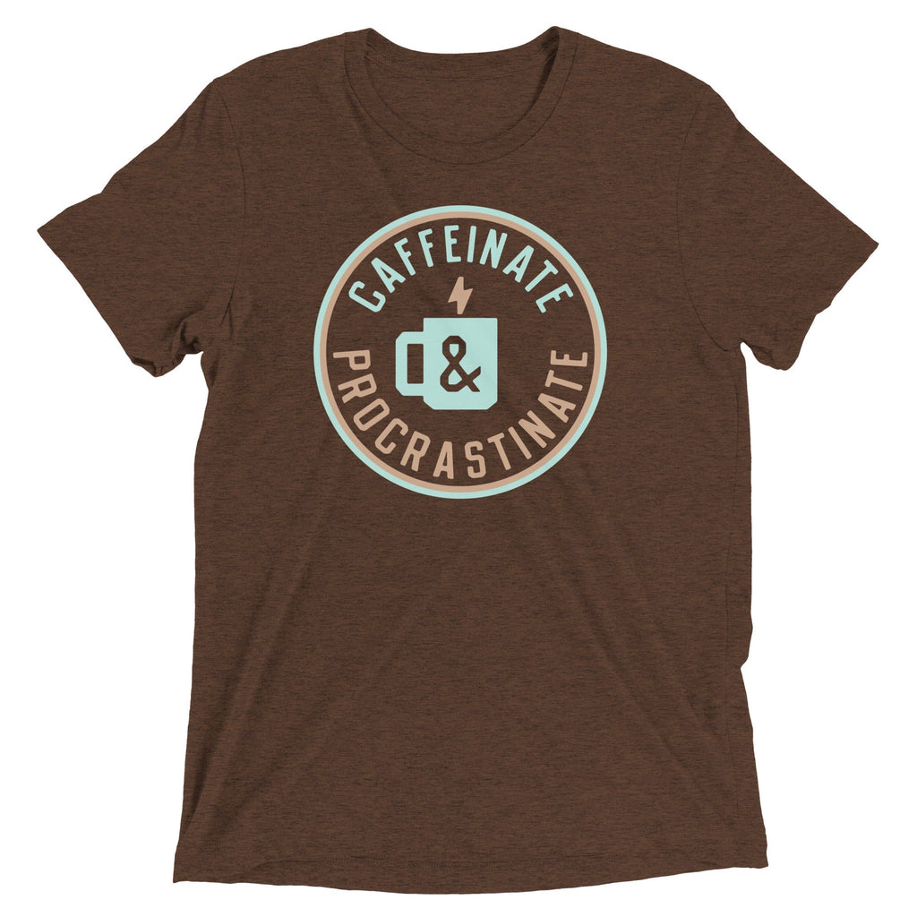 Caffeinate And Procrastinate Men's Tri-Blend - Adult & Kids T-Shirts, Sweatshirts & Hoodies apparel design preview 1