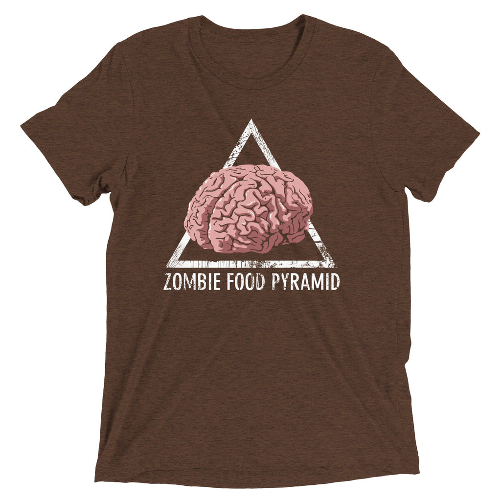 Zombie Food Pyramid Men's Tri-Blend - Adult & Kids T-Shirts, Sweatshirts & Hoodies apparel design preview 1