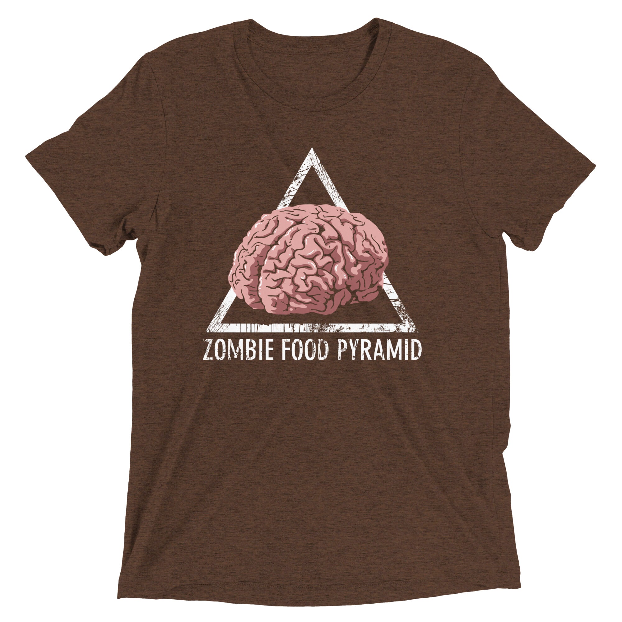 Zombie Food Pyramid Men's Tri-Blend - Adult & Kids T-Shirts, Sweatshirts & Hoodies apparel design preview 1
