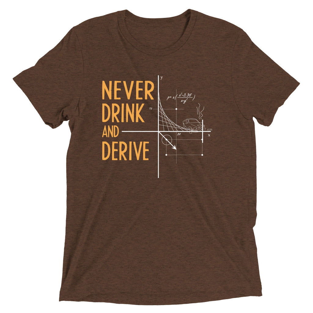 Never Drink and Derive Men's Tri-Blend - Adult & Kids T-Shirts, Sweatshirts & Hoodies apparel design preview 1