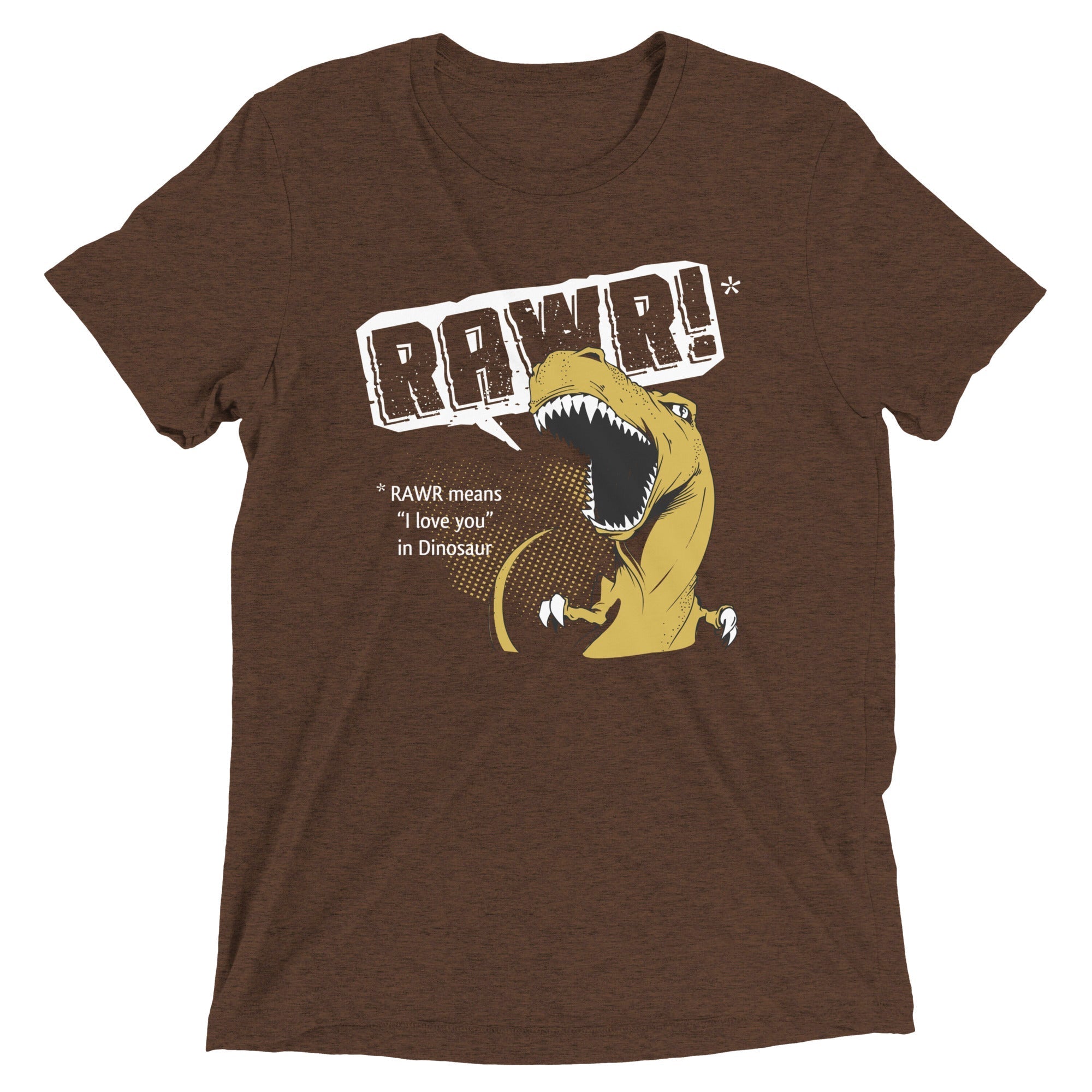 Rawr Means I Love You Men's Tri-Blend - Adult & Kids T-Shirts, Sweatshirts & Hoodies apparel design preview 1