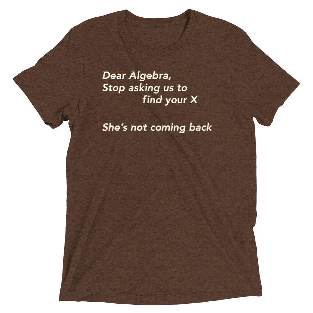 Dear Algebra, Stop Asking Us To Find Your X Men's - Adult & Kids T-Shirts, Sweatshirts & Hoodies apparel design preview 1