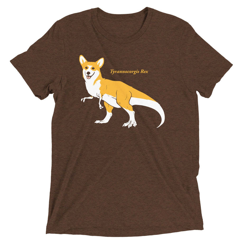 Tyrannocorgis Rex Men's Tri-Blend - Adult & Kids T-Shirts, Sweatshirts & Hoodies apparel design preview 1