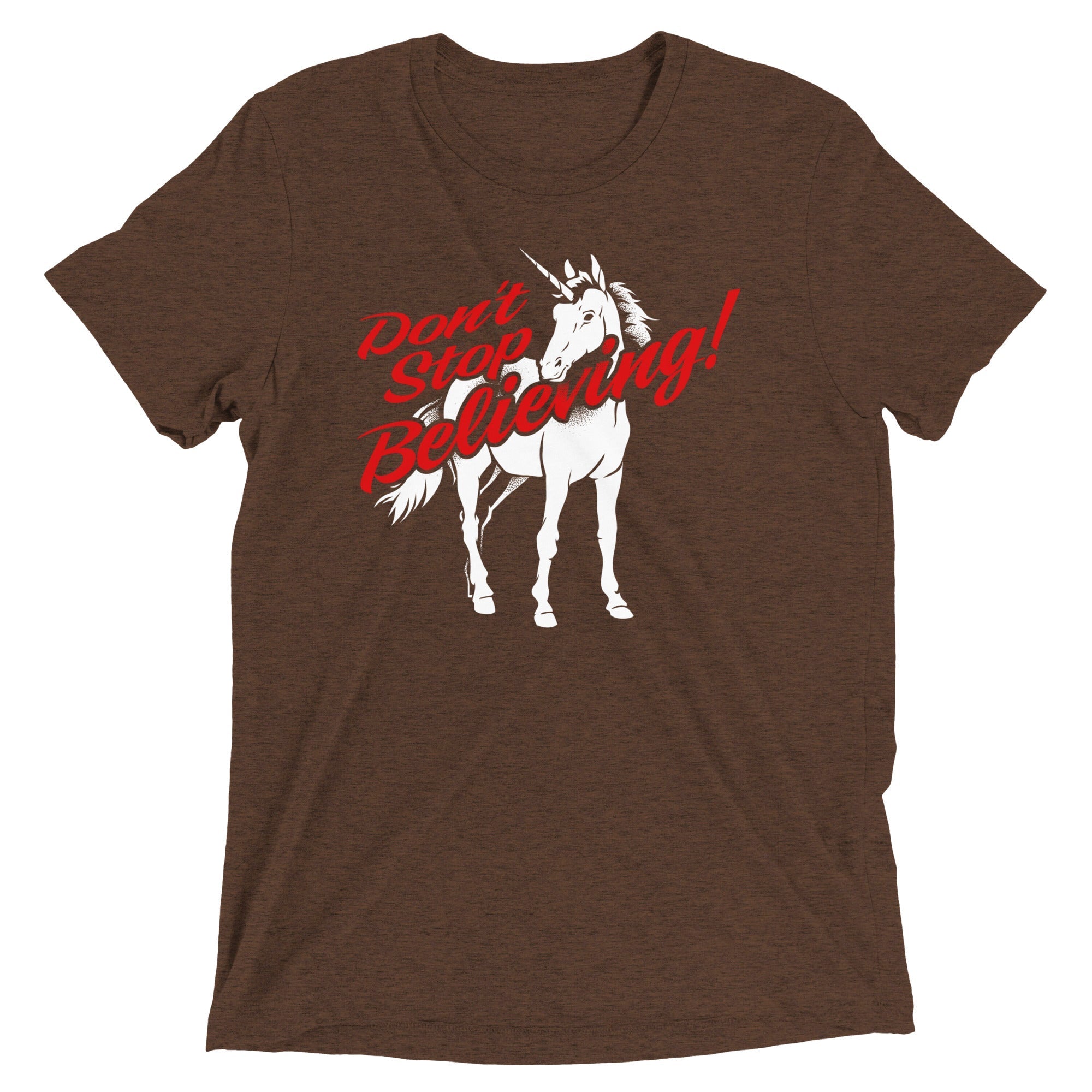 Don't Stop Believing Unicorn Men's Tri-Blend - Adult & Kids T-Shirts, Sweatshirts & Hoodies apparel design preview 1