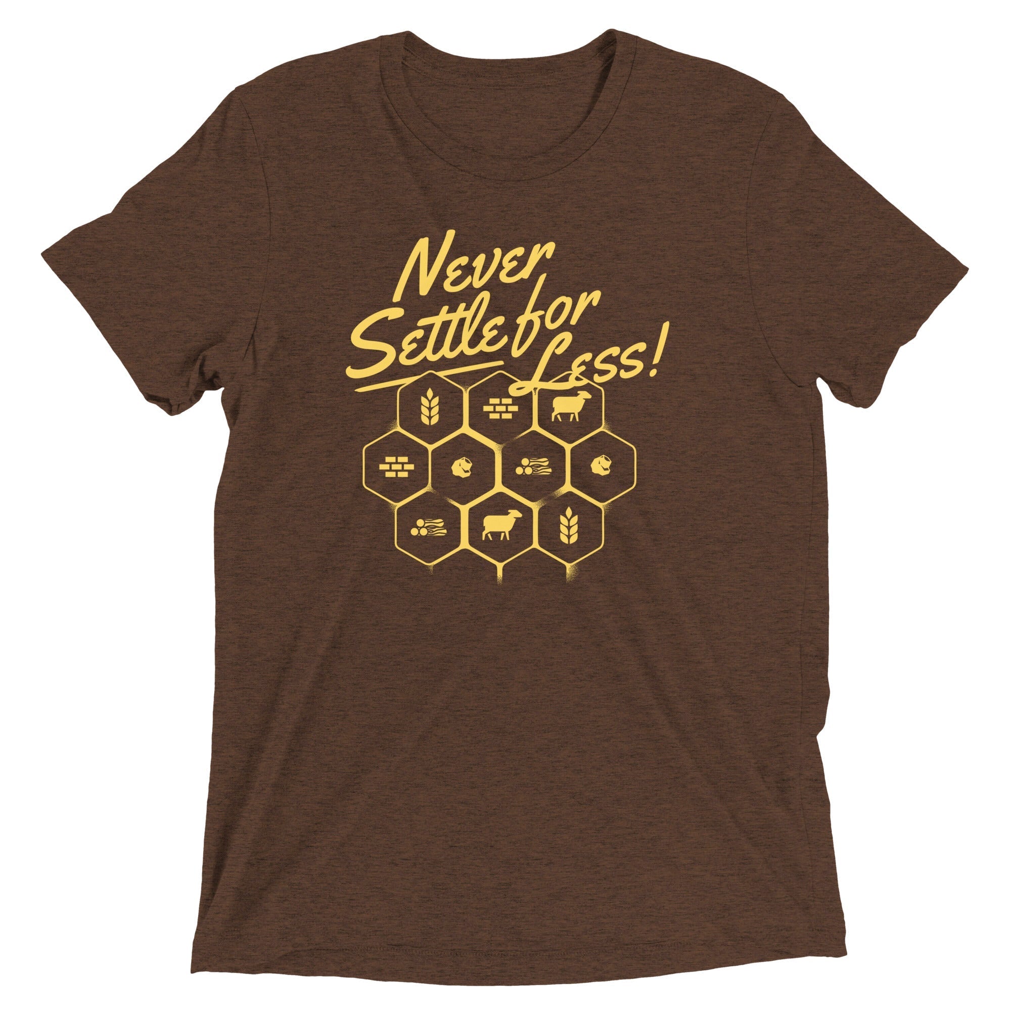 Never Settle For Less Men's Tri-Blend - Adult & Kids T-Shirts, Sweatshirts & Hoodies apparel design preview 1