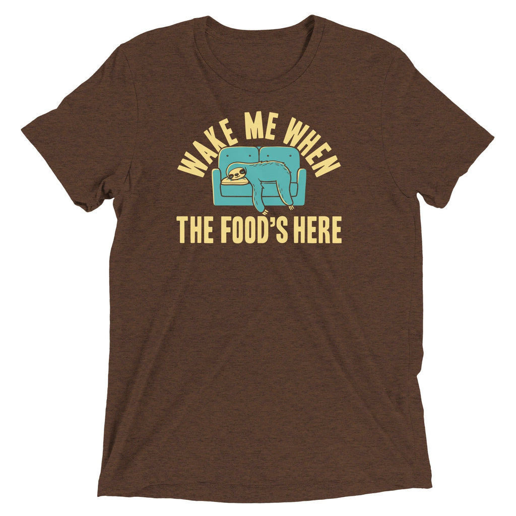 Wake Me When The Food's Here Men's Tri-Blend - Adult & Kids T-Shirts, Sweatshirts & Hoodies apparel design preview 1