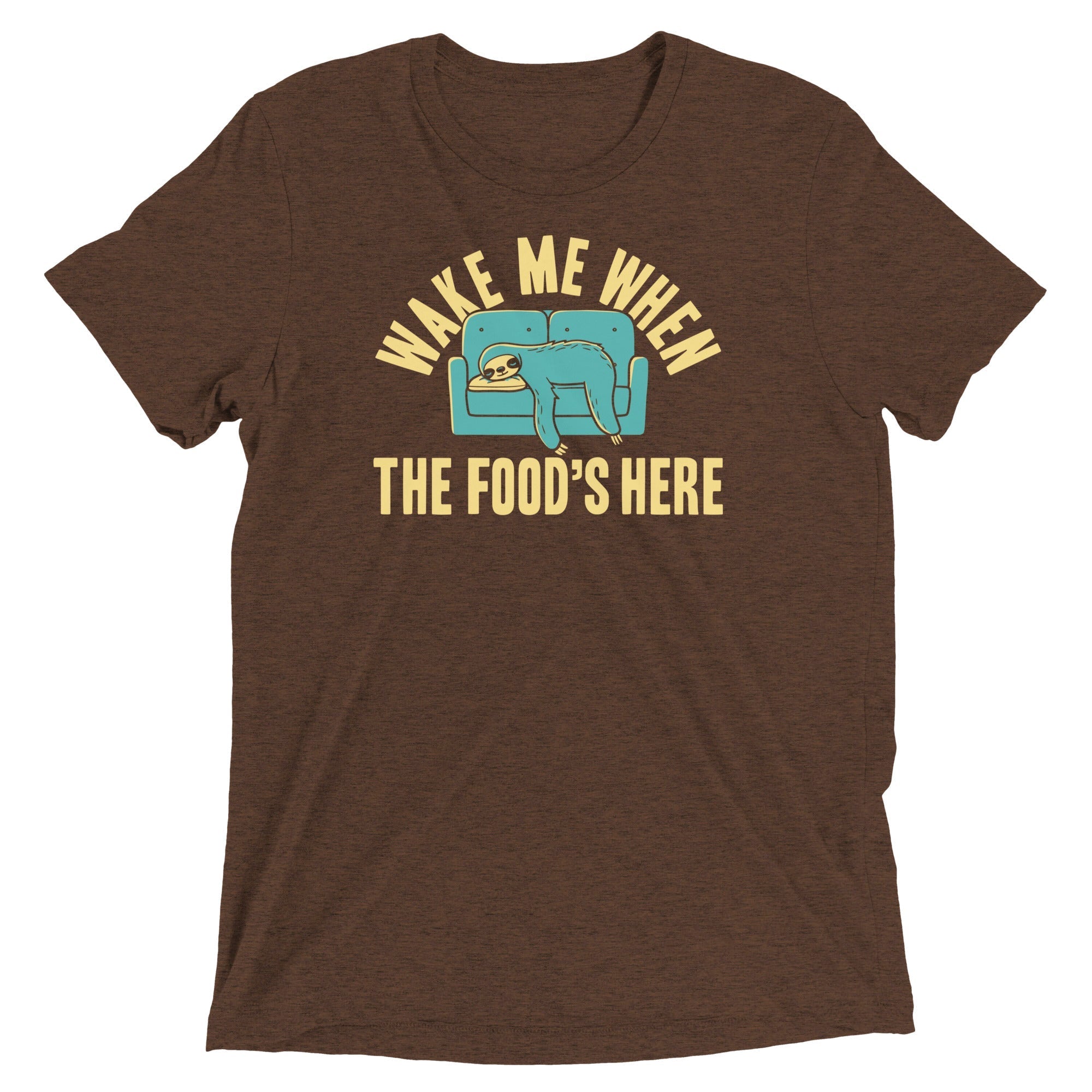 Wake Me When The Food's Here Men's Tri-Blend - Adult & Kids T-Shirts, Sweatshirts & Hoodies apparel design preview 1