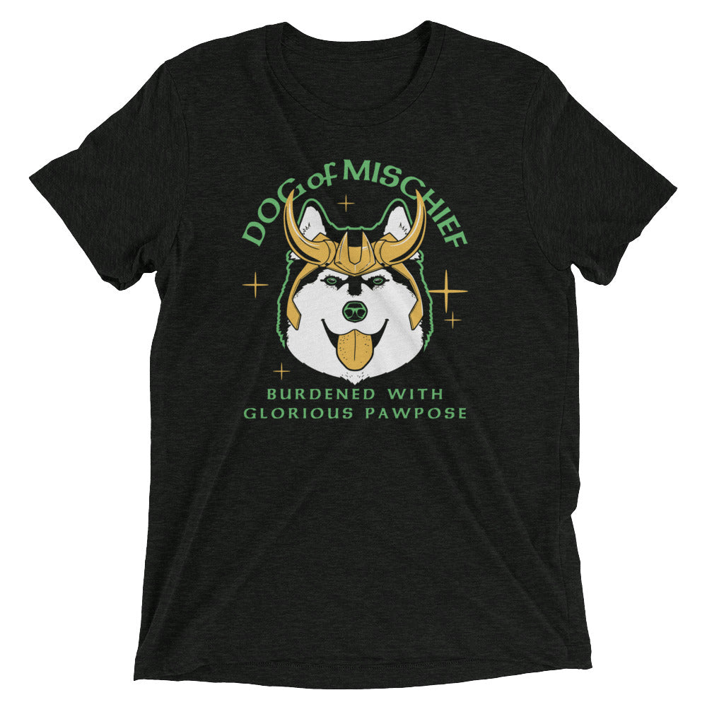 Dog Of Mischief Men's Tri-Blend - Adult & Kids T-Shirts, Sweatshirts & Hoodies apparel design preview 1