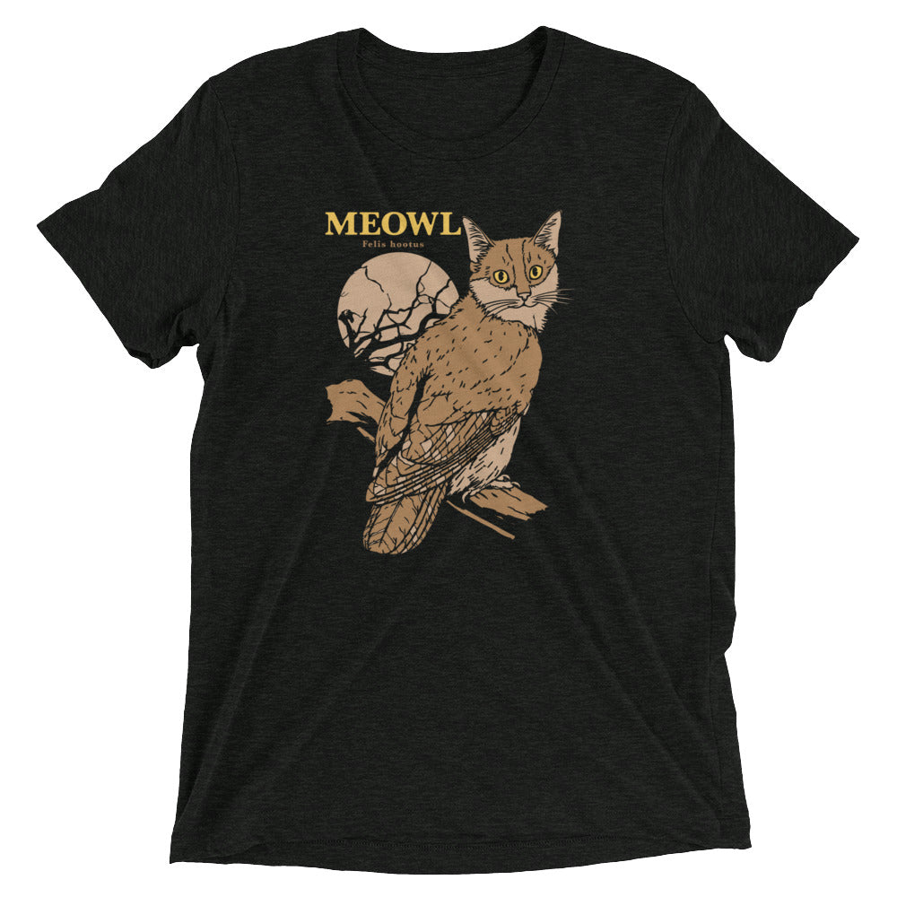 Meowl Men's Tri-Blend - Adult & Kids T-Shirts, Sweatshirts & Hoodies apparel design preview 1