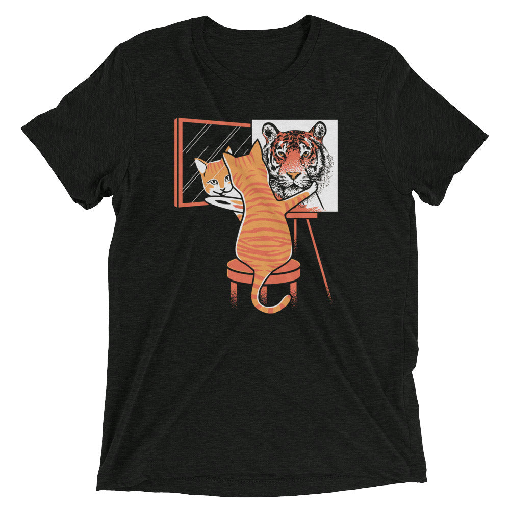 Cat Self Portrait Men's Tri-Blend - Adult & Kids T-Shirts, Sweatshirts & Hoodies apparel design preview 1