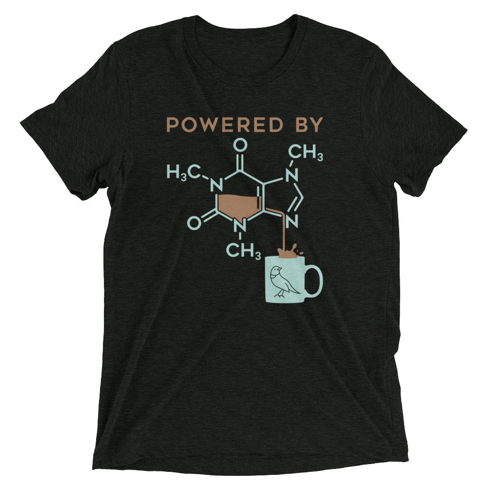 Powered By Caffeine Men's Tri-Blend - Adult & Kids T-Shirts, Sweatshirts & Hoodies apparel design preview 1