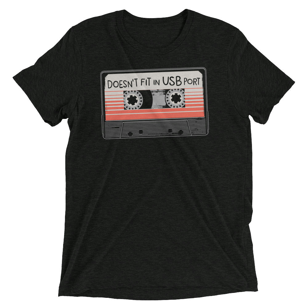 Doesn't Fit In USB Port Men's Tri-Blend - Adult & Kids T-Shirts, Sweatshirts & Hoodies apparel design preview 1