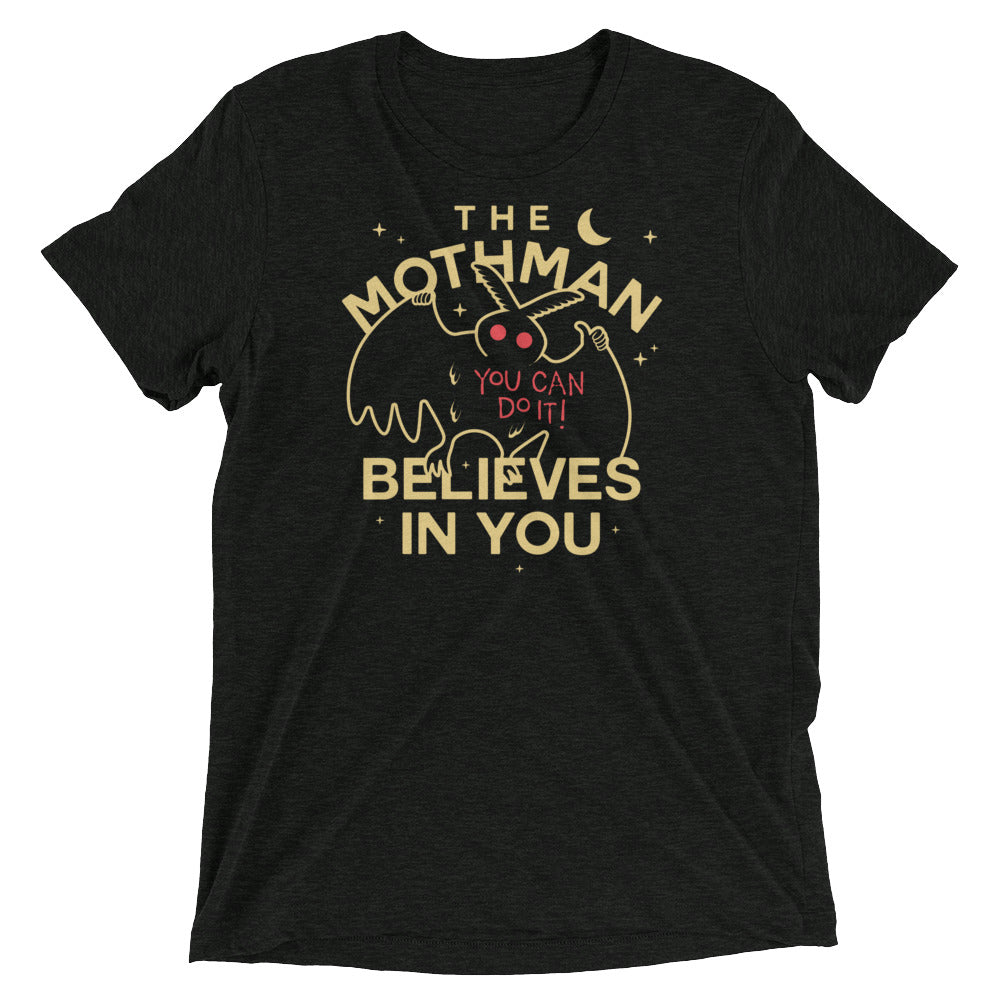 The Mothman Believes In You Men's Tri-Blend - Adult & Kids T-Shirts, Sweatshirts & Hoodies apparel design preview 1