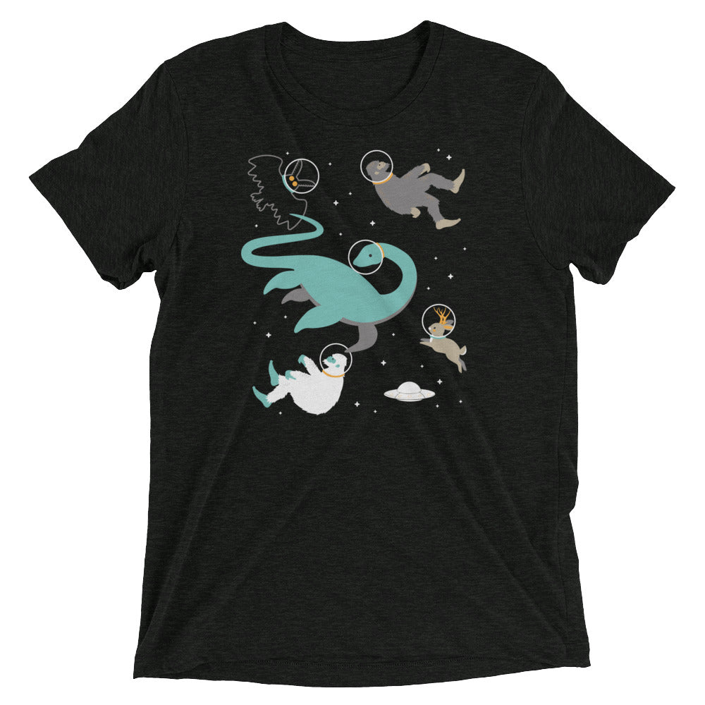 Cryptids In Space Men's Tri-Blend - Adult & Kids T-Shirts, Sweatshirts & Hoodies apparel design preview 1