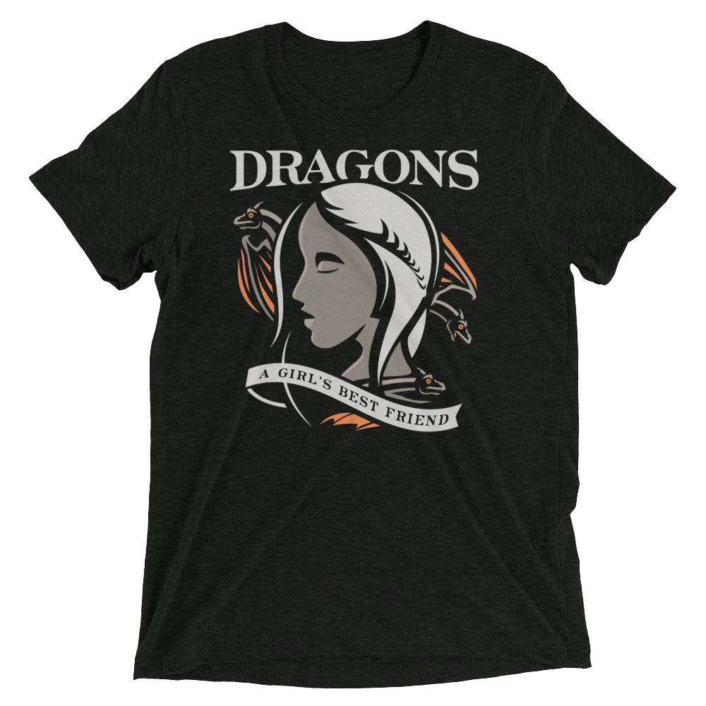 Dragons Are A Girl's Best Friend Men's Tri-Blend - Adult & Kids T-Shirts, Sweatshirts & Hoodies apparel design preview 1