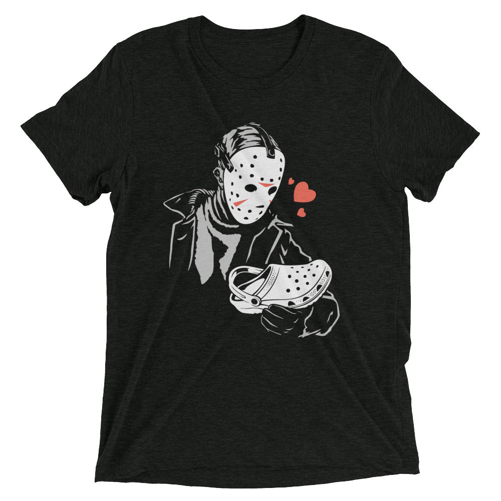 Jason Loves Crocs Men's Tri-Blend - Adult & Kids T-Shirts, Sweatshirts & Hoodies apparel design preview 1