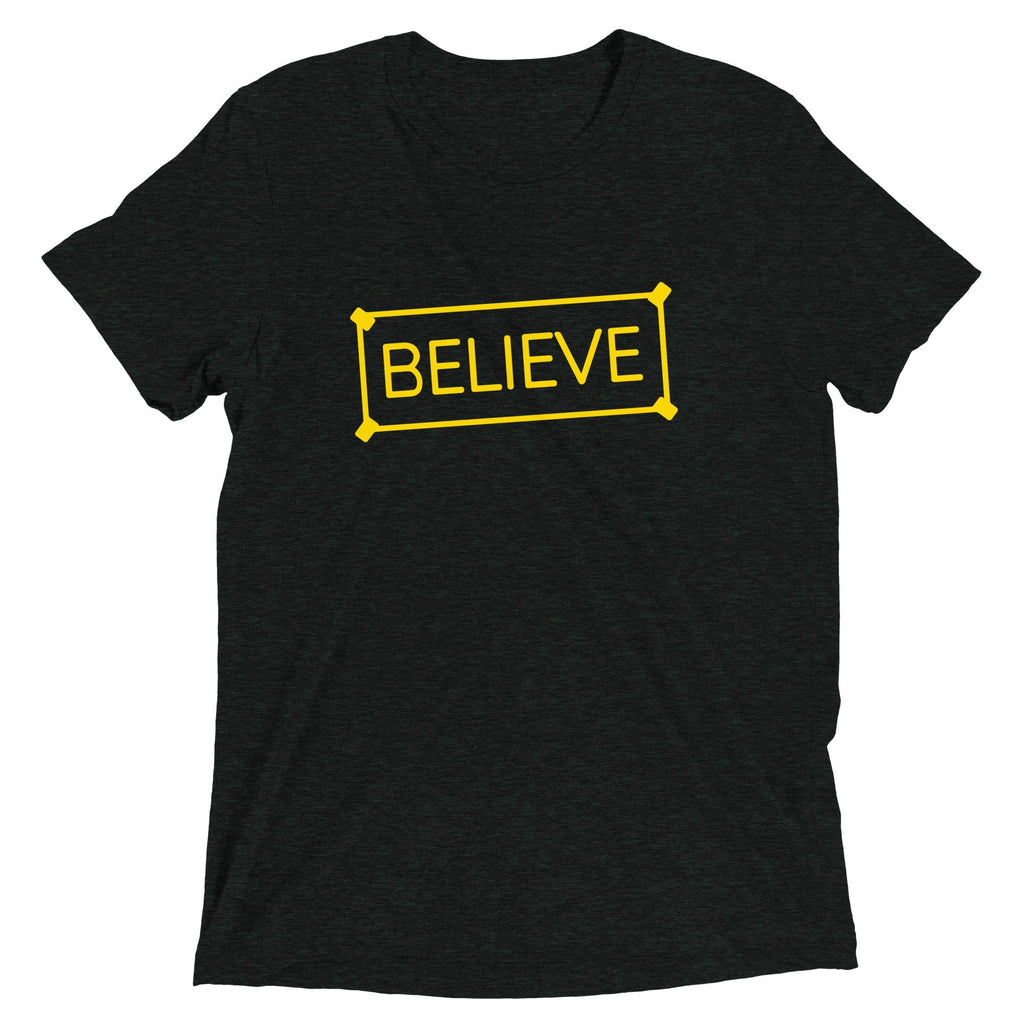 Believe Sign Men's Tri-Blend - Adult & Kids T-Shirts, Sweatshirts & Hoodies apparel design preview 1
