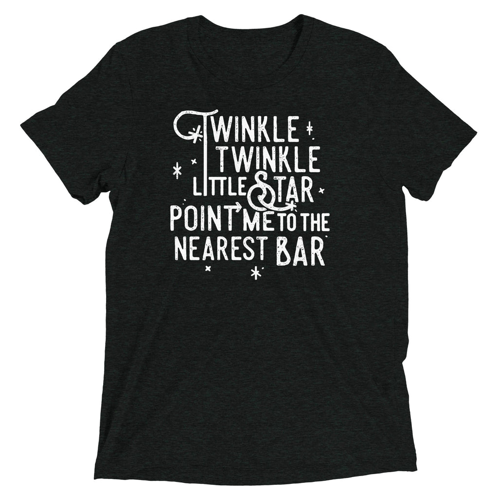 Point Me To The Nearest Bar Men's Tri-Blend - Adult & Kids T-Shirts, Sweatshirts & Hoodies apparel design preview 1