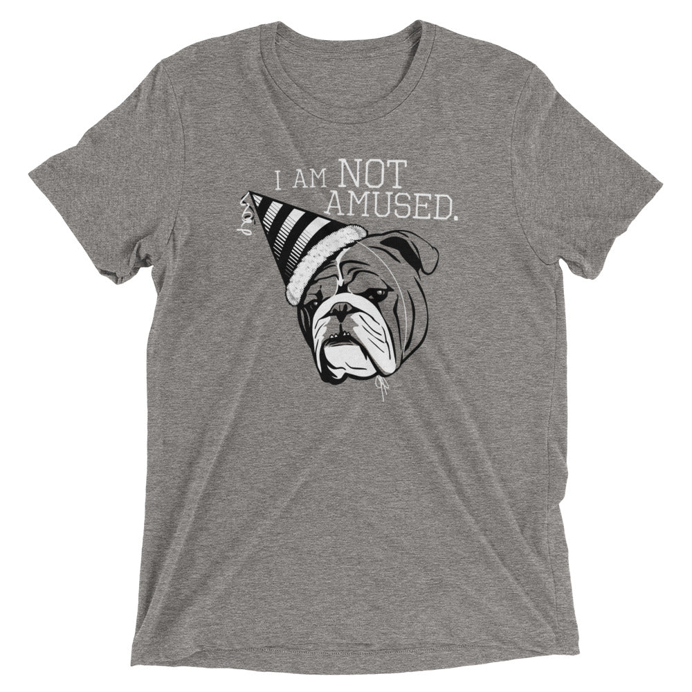 I Am Not Amused Men's Tri-Blend - Adult & Kids T-Shirts, Sweatshirts & Hoodies apparel design preview 1