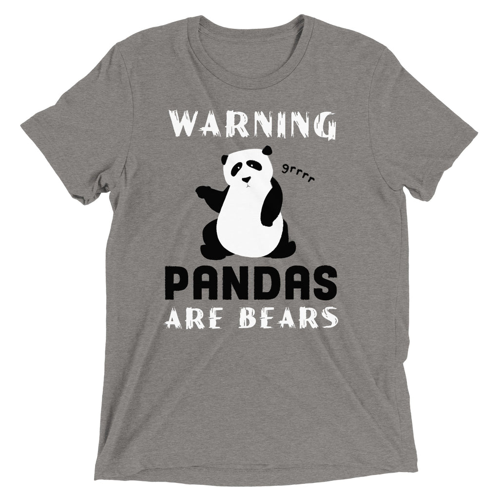 Warning, Pandas Are Bears Men's Tri-Blend - Adult & Kids T-Shirts, Sweatshirts & Hoodies apparel design preview 1