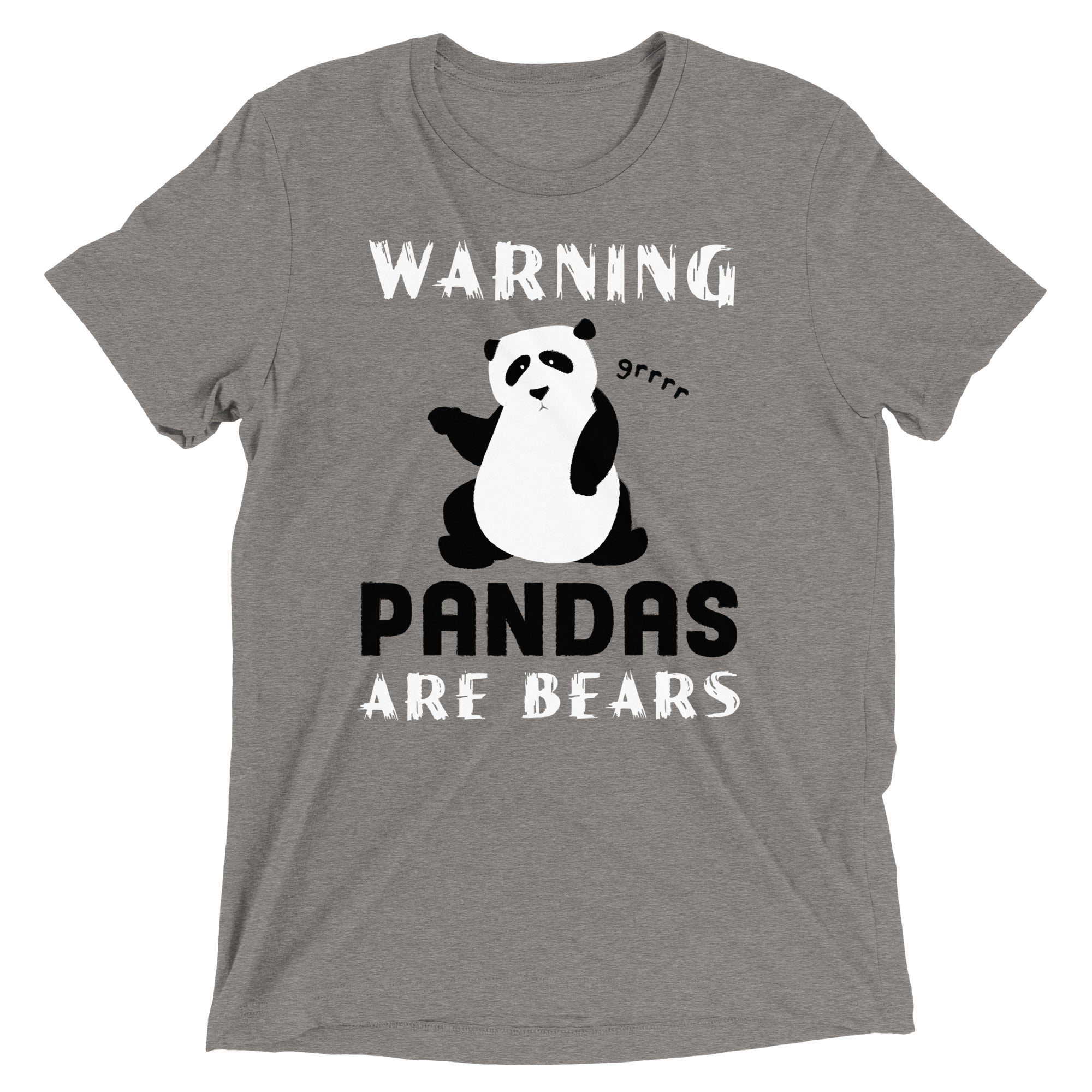 Warning, Pandas Are Bears Men's Tri-Blend - Adult & Kids T-Shirts, Sweatshirts & Hoodies apparel design preview 1