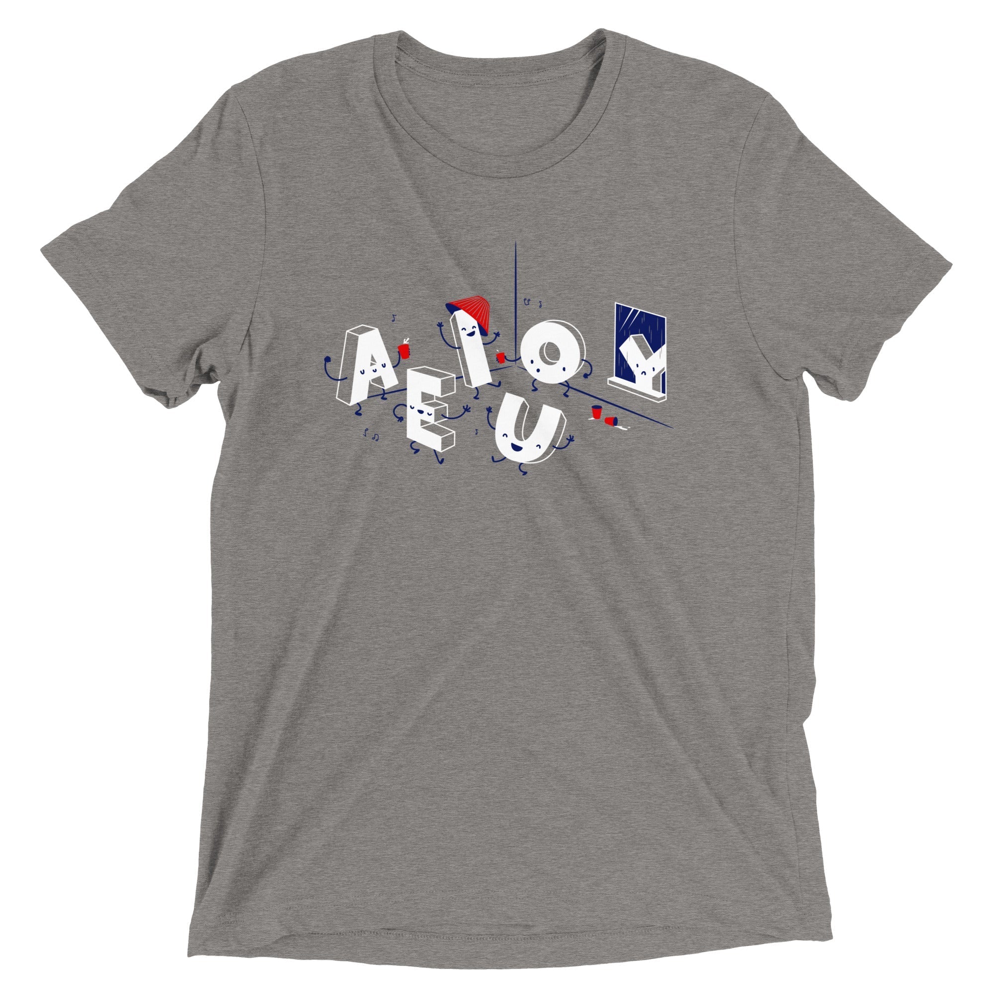 Vowel Party Time Men's Tri-Blend - Adult & Kids T-Shirts, Sweatshirts & Hoodies apparel design preview 1