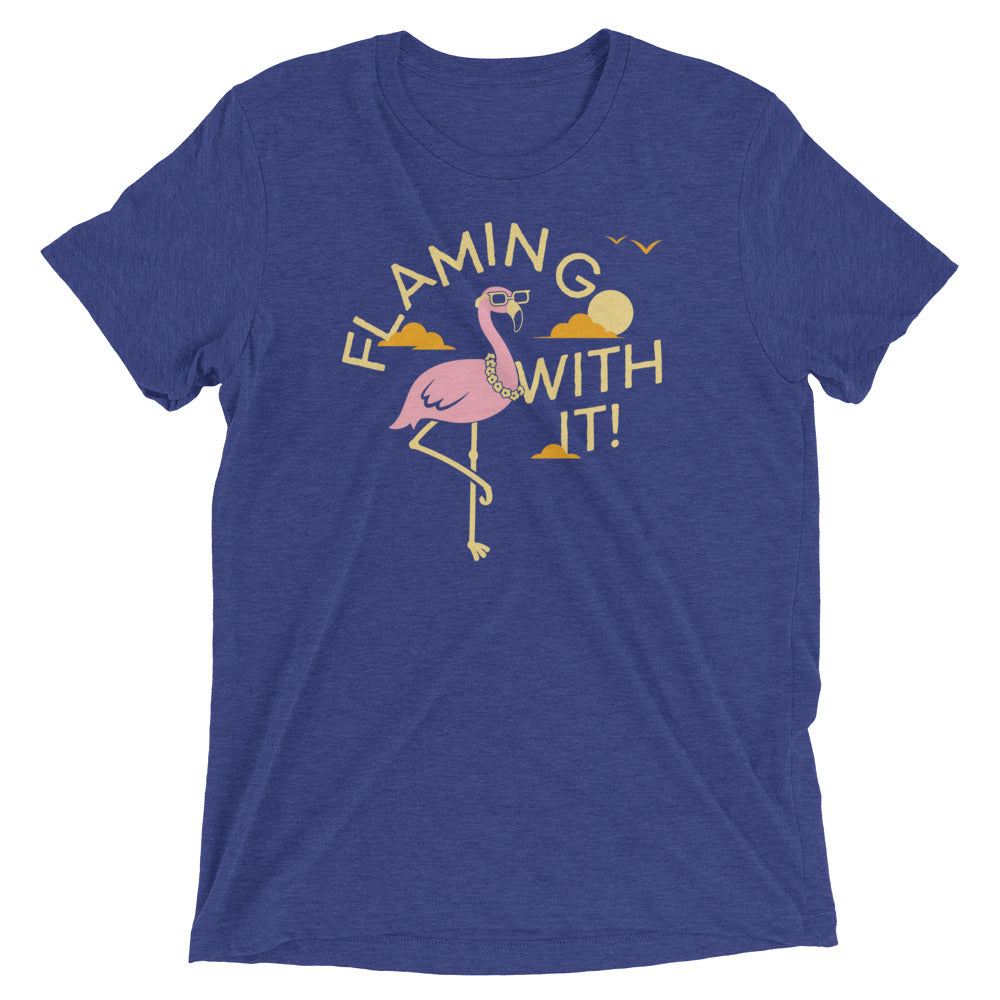 Flamingo With It Men's Tri-Blend - Adult & Kids T-Shirts, Sweatshirts & Hoodies apparel design preview 1