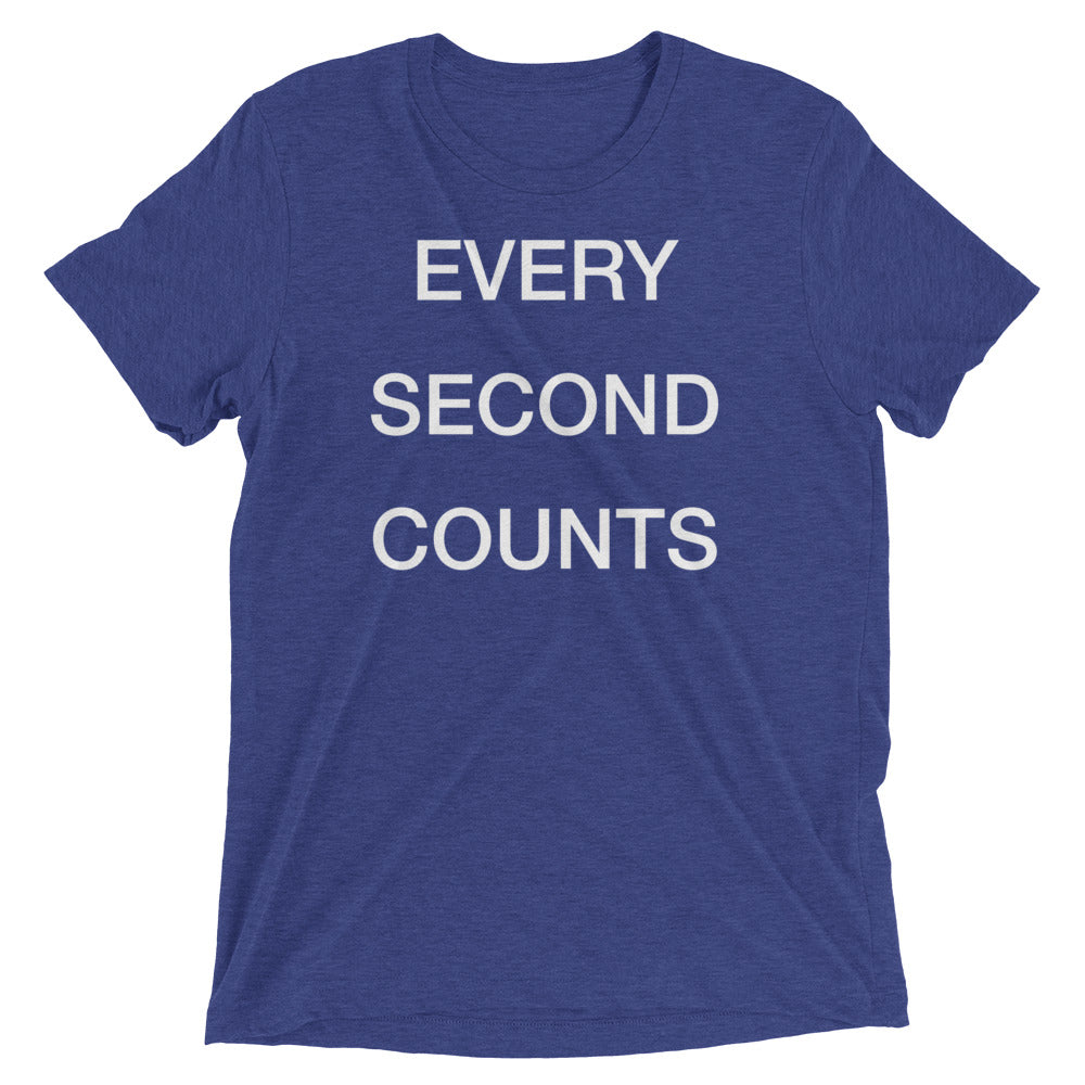 Every Second Counts Men's Tri-Blend - Adult & Kids T-Shirts, Sweatshirts & Hoodies apparel design preview 1