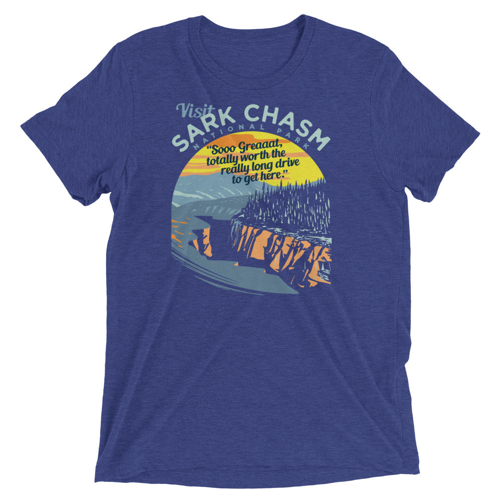 Visit Sark Chasm Men's Tri-Blend - Adult & Kids T-Shirts, Sweatshirts & Hoodies apparel design preview 1