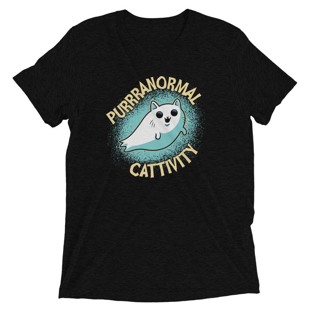 Purrranormal Cattivity Men's Tri-Blend - Adult & Kids T-Shirts, Sweatshirts & Hoodies apparel design preview 1