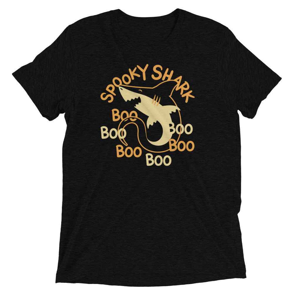 Spooky Shark Men's Tri-Blend - Adult & Kids T-Shirts, Sweatshirts & Hoodies apparel design preview 1