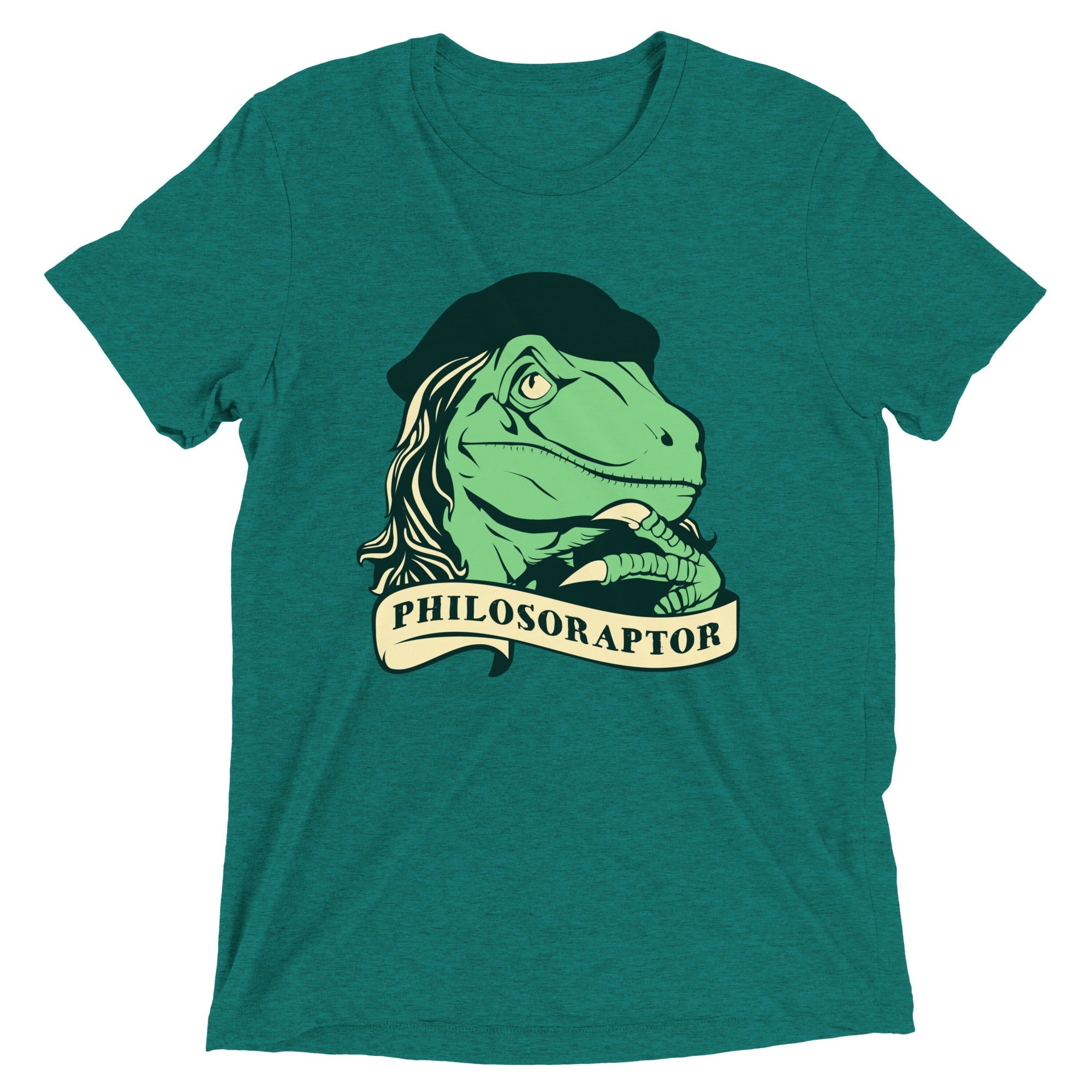 Philosoraptor Men's Tri-Blend - Adult & Kids T-Shirts, Sweatshirts & Hoodies apparel design preview 1
