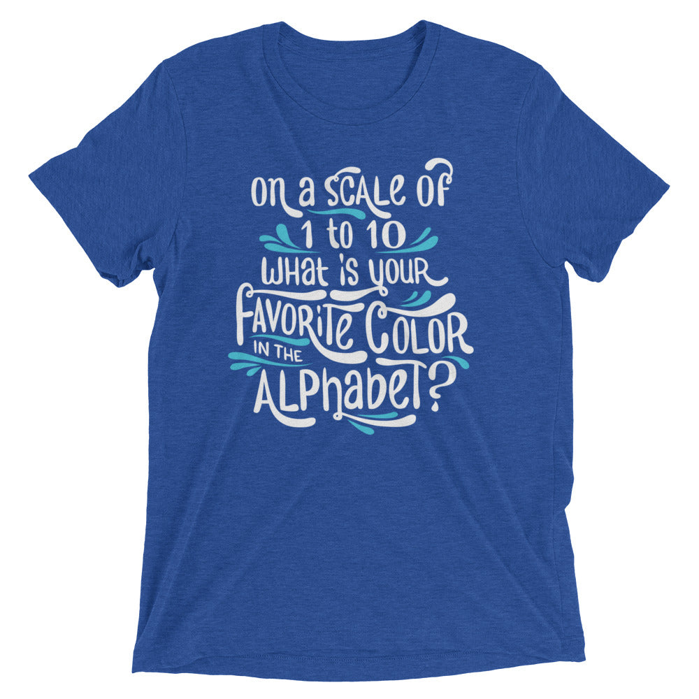 Favorite Color In The Alphabet Men's Tri-Blend - Adult & Kids T-Shirts, Sweatshirts & Hoodies apparel design preview 1