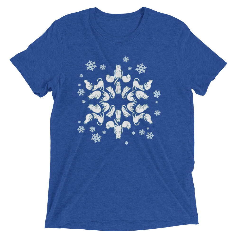 Cat Snowflake Men's Tri-Blend - Adult & Kids T-Shirts, Sweatshirts & Hoodies apparel design preview 1