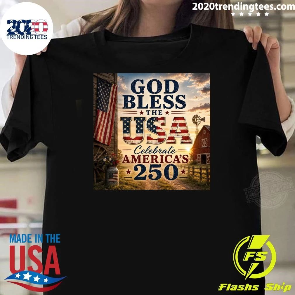 God Bless The USA Celebrate America's 250th - Adult & Kids T-Shirts, Sweatshirts & Hoodies apparel design preview 1