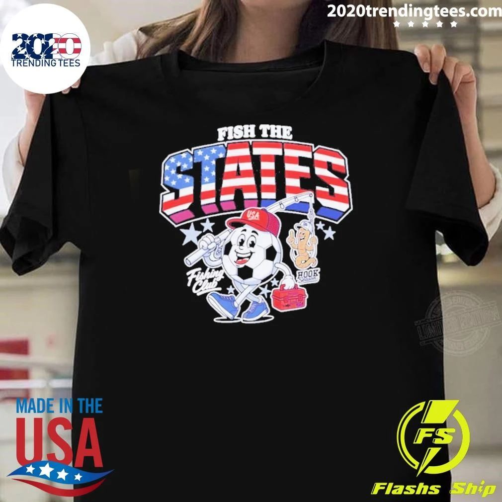 Fish The States Fishing Club American Flag - Adult & Kids T-Shirts, Sweatshirts & Hoodies apparel design preview 1