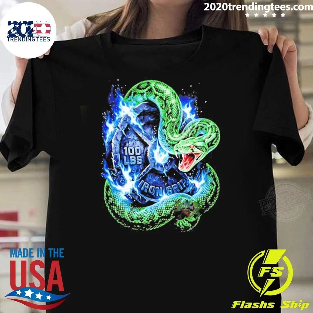 100 Lbs Iron Grip Snake Weightlifting - Adult & Kids T-Shirts, Sweatshirts & Hoodies apparel design preview 1