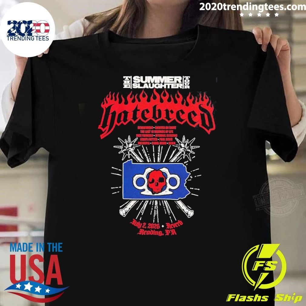 Hatebreed The Summer Slaughter 2026 Tour Reading - Adult & Kids T-Shirts, Sweatshirts & Hoodies apparel design preview 1