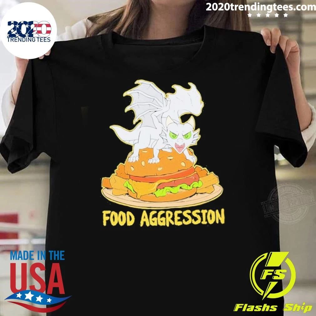 Food Aggression Dragon Burger Funny Foodie - Adult & Kids T-Shirts, Sweatshirts & Hoodies apparel design preview 1