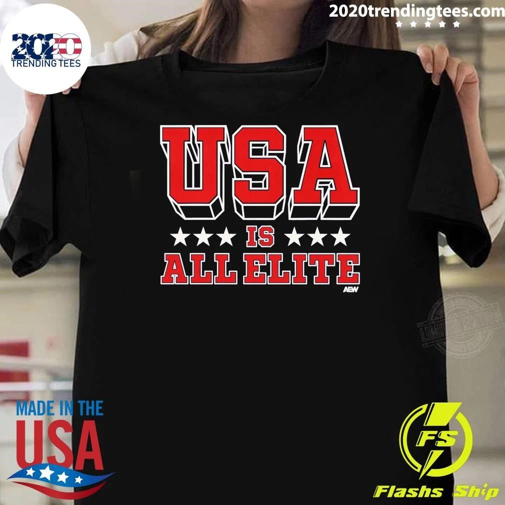 AEW USA is All Elite - Adult & Kids T-Shirts, Sweatshirts & Hoodies apparel design preview 1