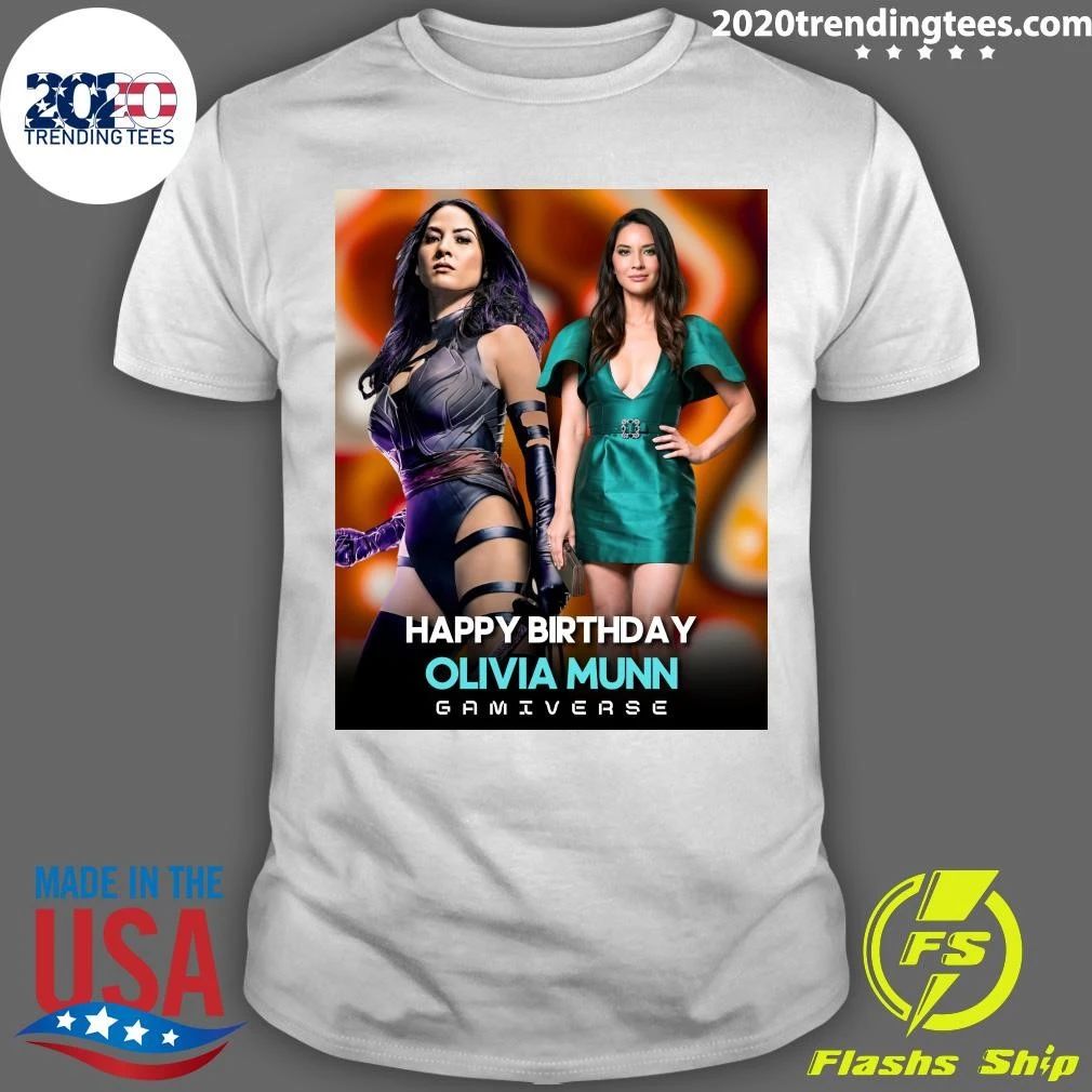 Happy Birthday to the Ultimate Geek Icon, Olivia Munn - Adult & Kids T-Shirts, Sweatshirts & Hoodies apparel design preview 1