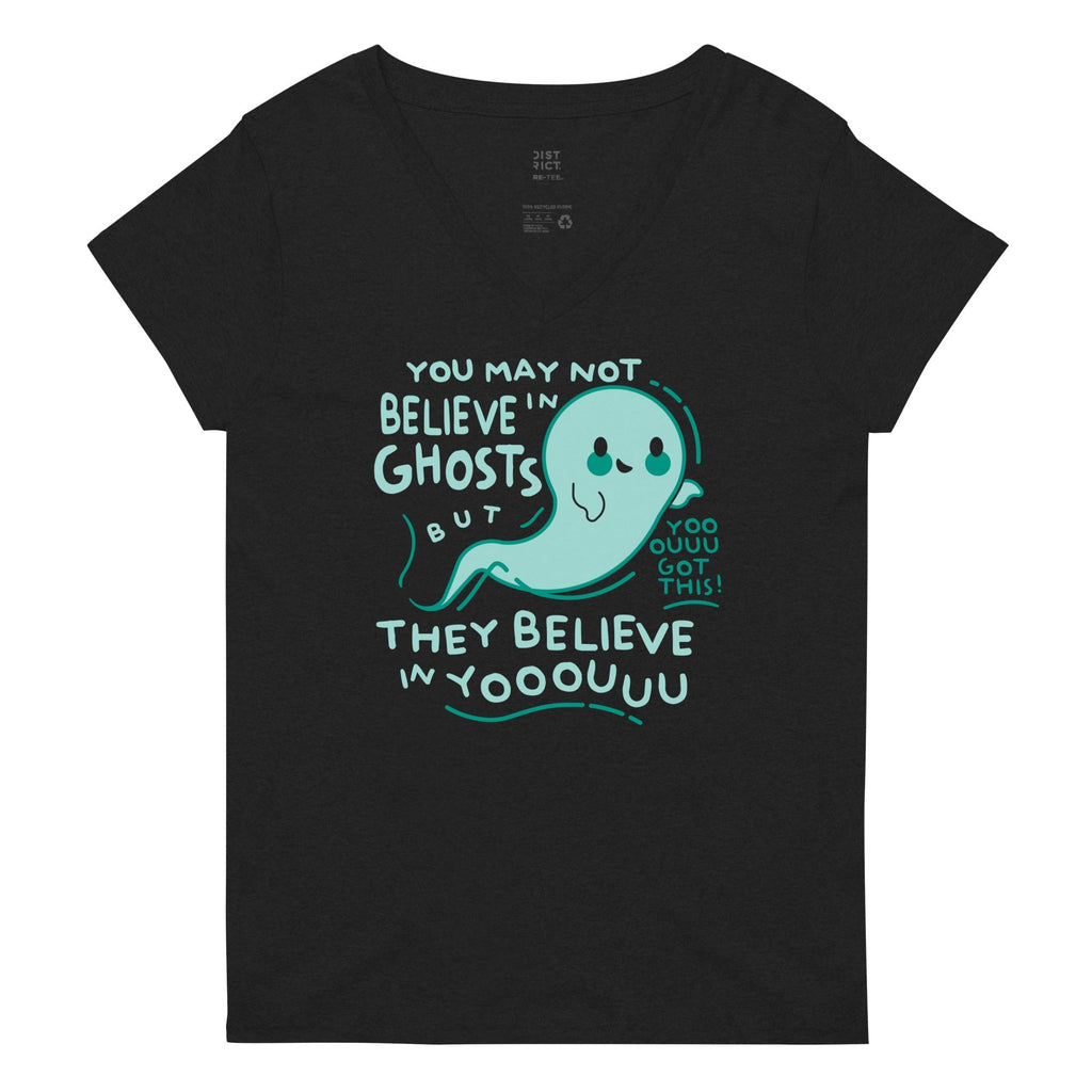 You May Not Believe In Ghosts Women's V-Neck - Adult & Kids T-Shirts, Sweatshirts & Hoodies apparel design preview 1