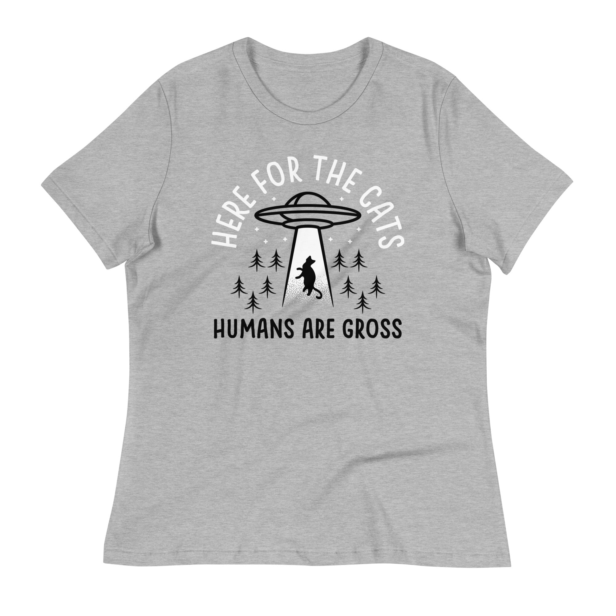Here For The Cats, Humans Are Gross Women's Signature - Adult & Kids T-Shirts, Sweatshirts & Hoodies apparel design preview 1