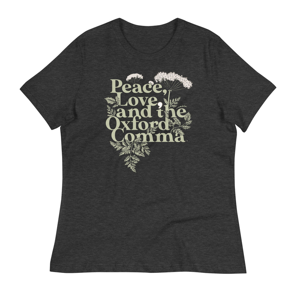 Peace, Love, And The Oxford Comma Women's Signature - Adult & Kids T-Shirts, Sweatshirts & Hoodies apparel design preview 1