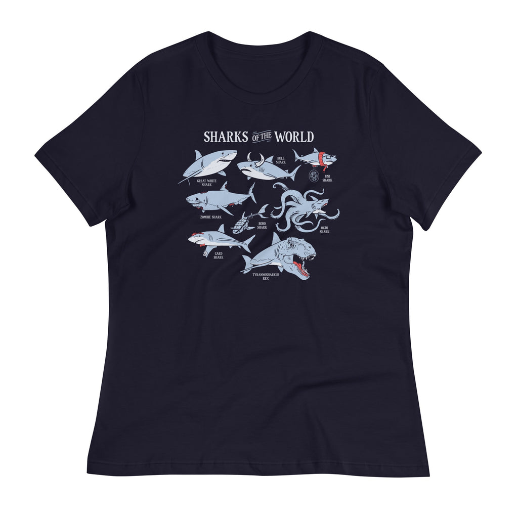 Sharks Of The World Women's Signature - Adult & Kids T-Shirts, Sweatshirts & Hoodies apparel design preview 1