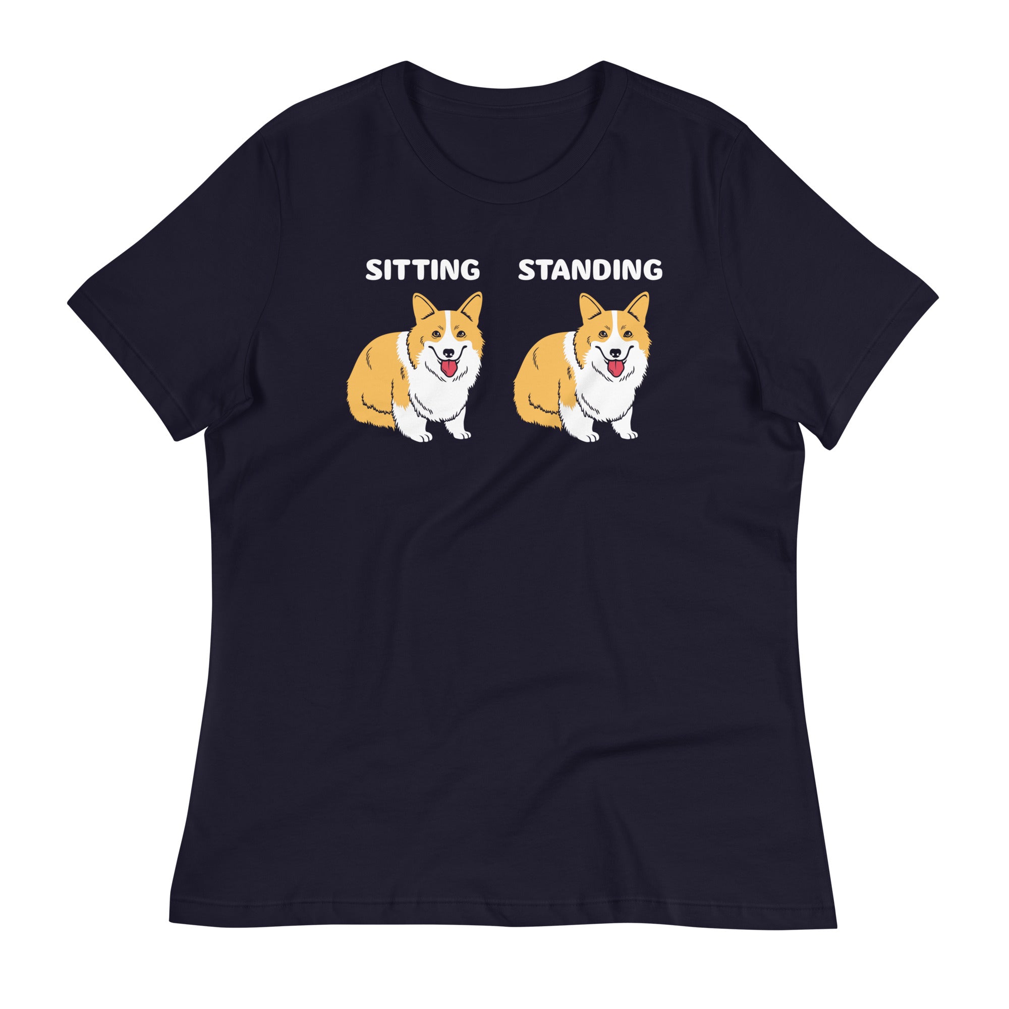 Corgi Sitting And Standing Women's Signature - Adult & Kids T-Shirts, Sweatshirts & Hoodies apparel design preview 1