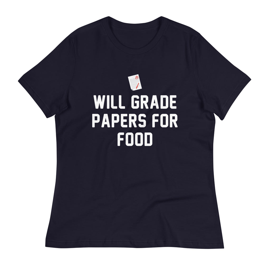 Will Grade Papers For Food Women's Signature - Adult & Kids T-Shirts, Sweatshirts & Hoodies apparel design preview 1
